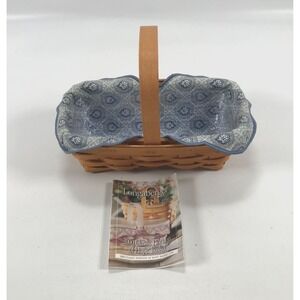 Longaberger 2000 Horizon Of Hope HOH Blue Cloth Liner Clear Protector 8"x4", 6"T